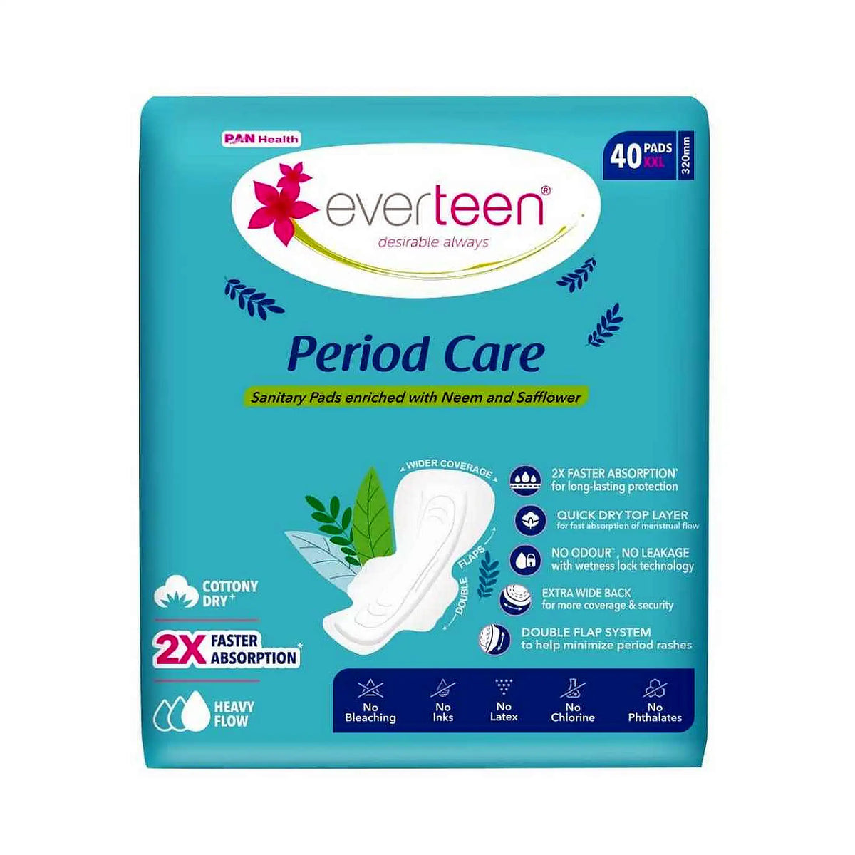 everteen Period Care Dry XXL Sanitary Napkins - Free From Bleach, Ink, Latex, Chlorine and Phthalates