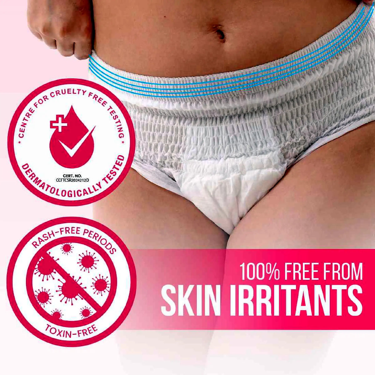 everteen Period Care Disposable Period Panties With 360° Protection- Dermatologically Tested and Free From Skin Irritants For Rash-Free Periods