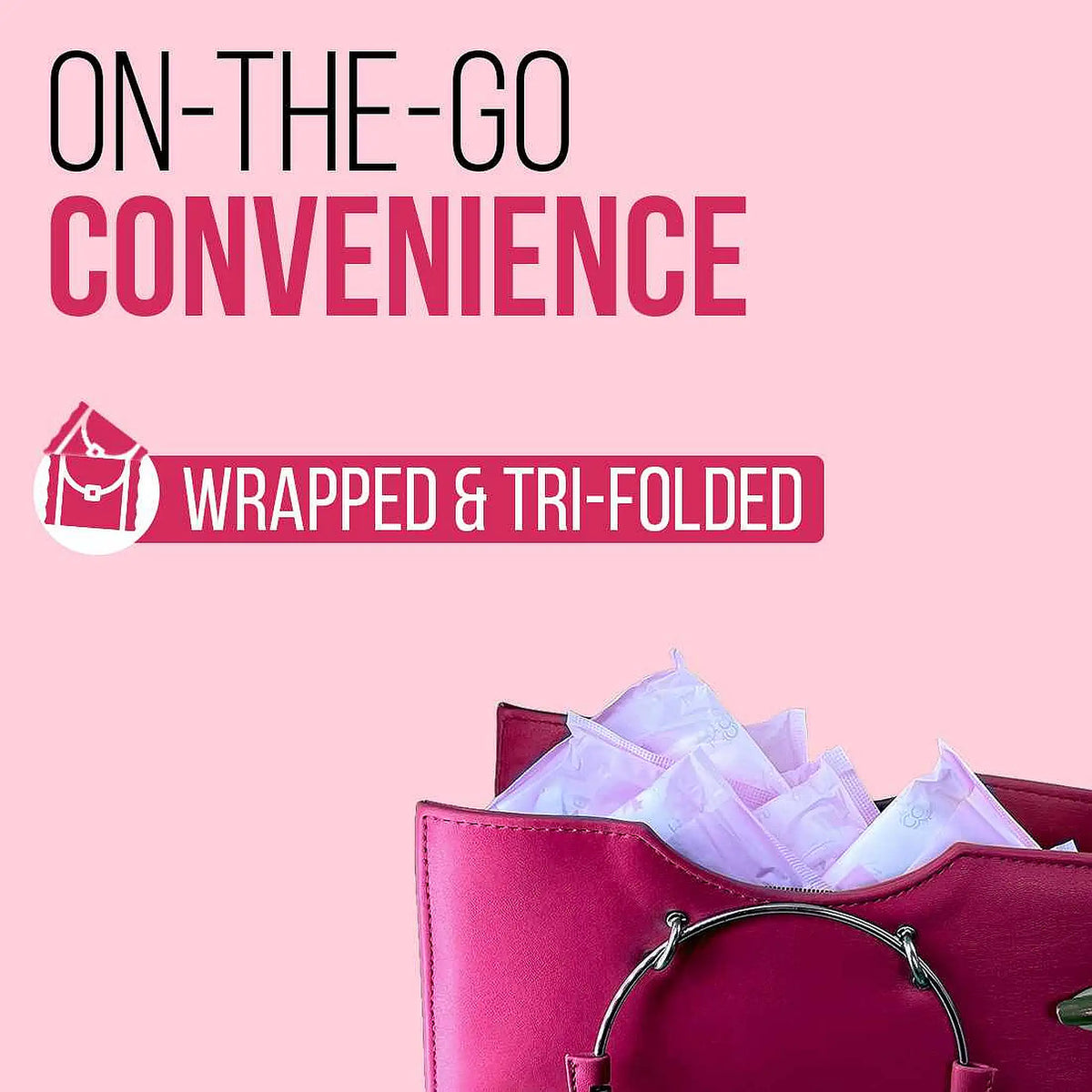 everteen Period Care XXL Sanitary Pads - Tri-Folded and Individually Wrapped For Convenience On-The-Go