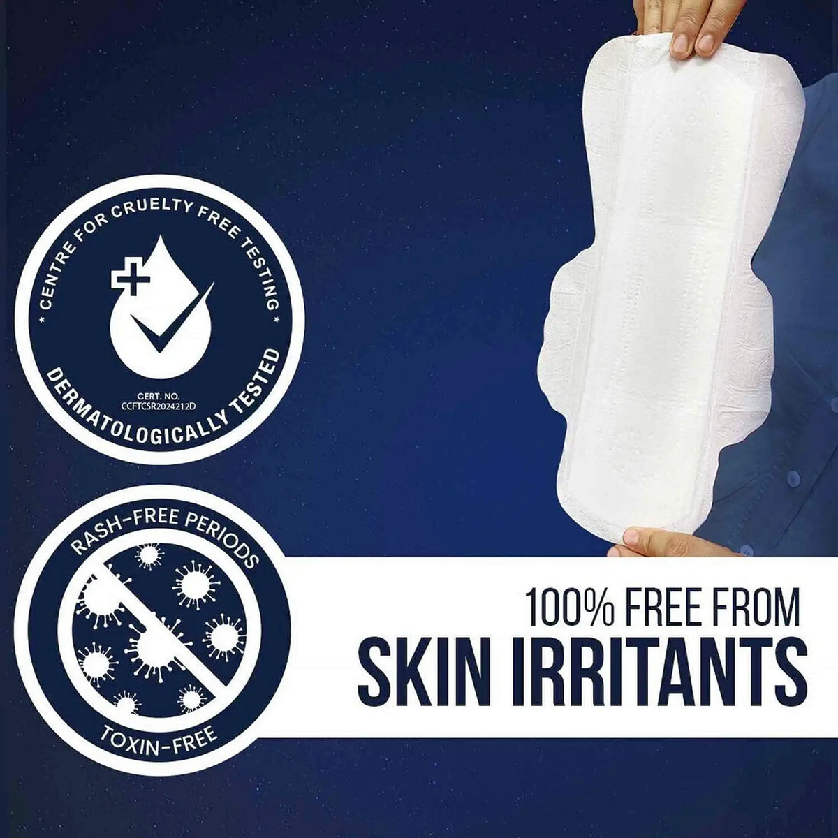 everteen XXL Relax Nights Ultra Thin Sanitary Pads with Neem and Safflower - Dermatologically Tested and Free From Skin Irritants For Rash-Free Periods