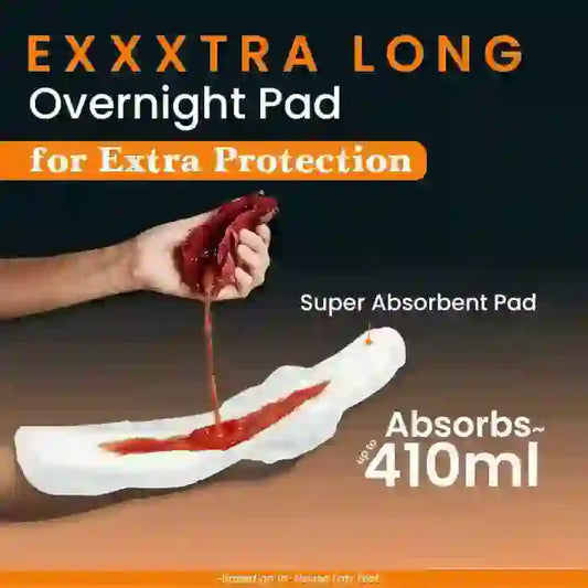 With 410mm length, everteen Relax Nights Ultra XXXL Sanitary Pads are really long - everteen=neud.com