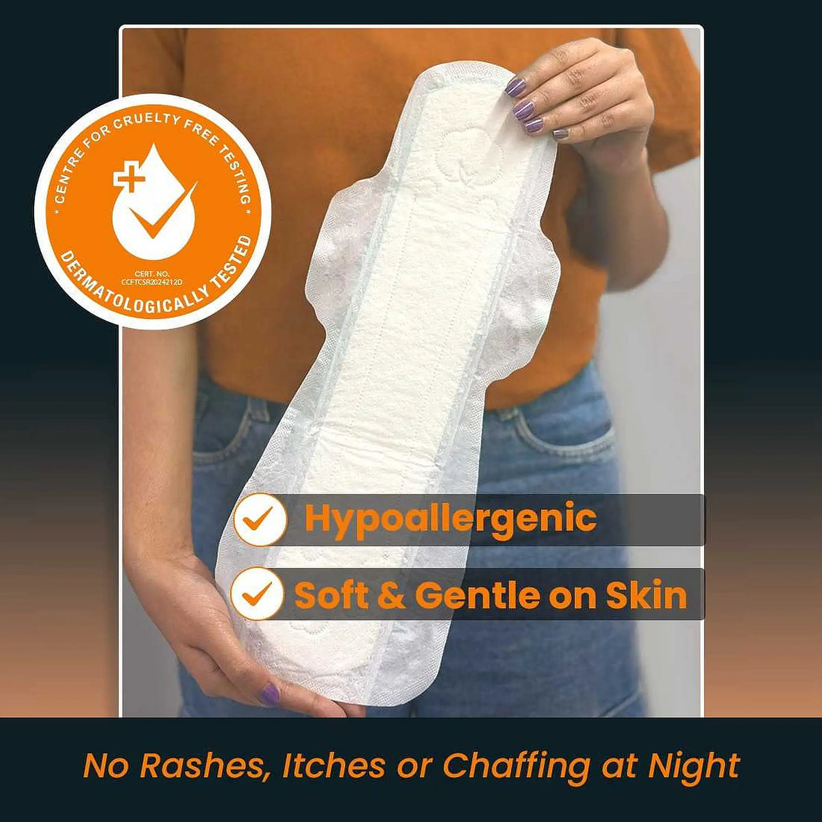 everteen Relax Nights Ultra XXXL Sanitary Pads - Hypoallergenic, Dermatologically Tested, Soft And Gentle On The Intimate Skin