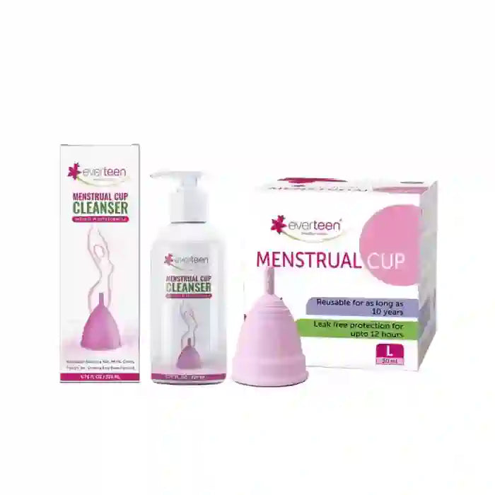 Buy everteen Combo of Large Menstrual Cup and Menstrual Cup Cleanser for Periods in Women - everteen-neud.com