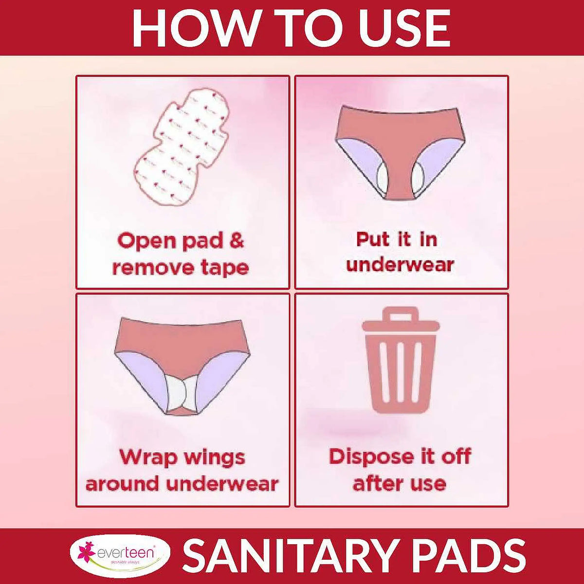 everteen XXL Sanitary Pads Enriched with Neem and Safflower - 40 Pads, 320mm