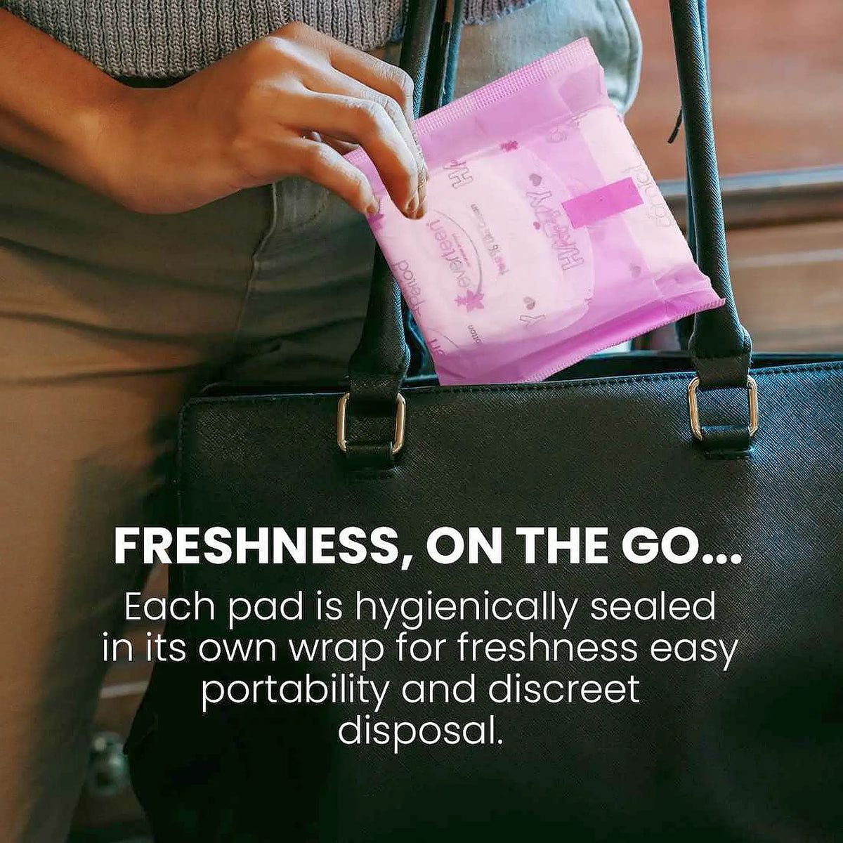 everteen Sanitary Pads - Individually Wrapped For Hygiene On The Go And Discreet Disposal