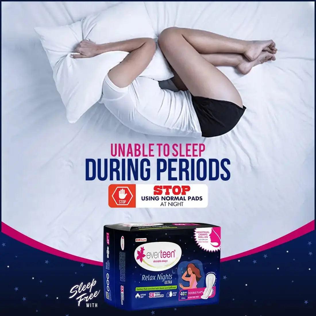 everteen XXL Relax Nights Ultra Sanitary Pads, Menstrual Cramp
