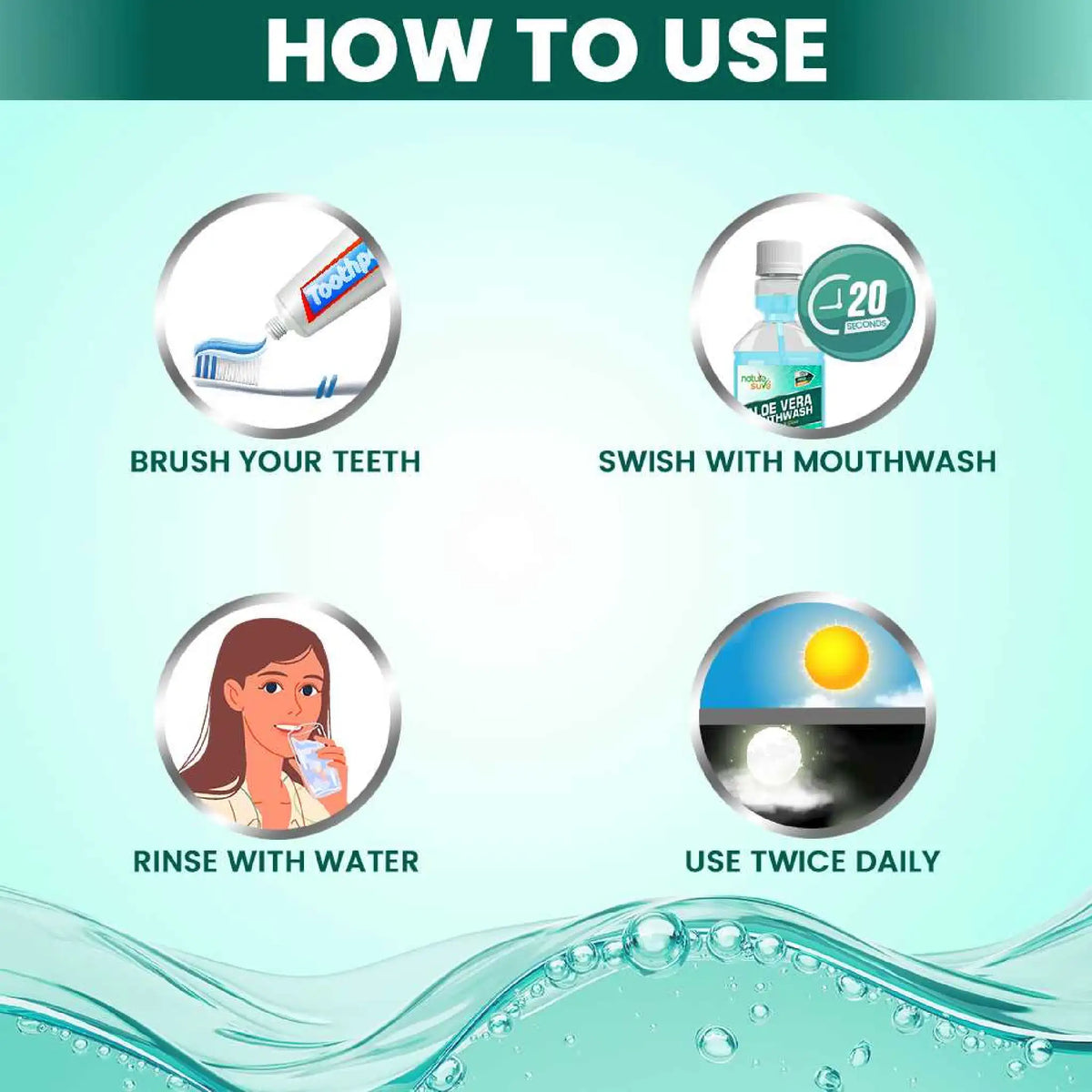 Nature Sure Aloe Vera Mouthwash – Use Twice Daily for Oral Hygiene and Fresh Breath