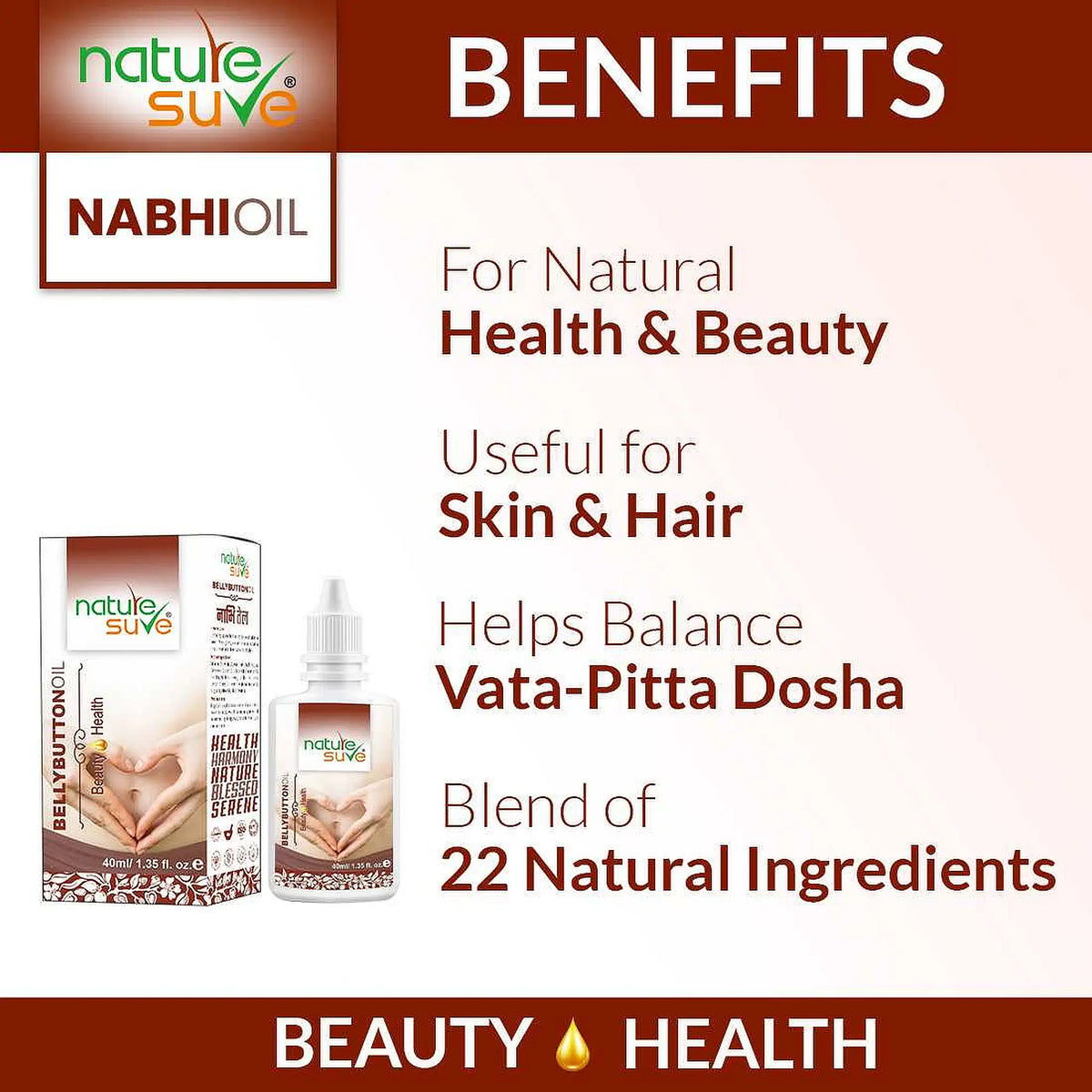 Nature Sure Belly Button Nabhi Oil – For Skin, Hair and Beauty