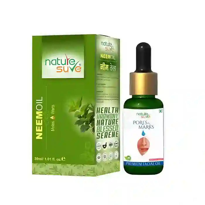 Nature Sure Beauty Combo - Margosa Neem Oil 30ml and Pores and Marks Facial Beauty Oil 30ml