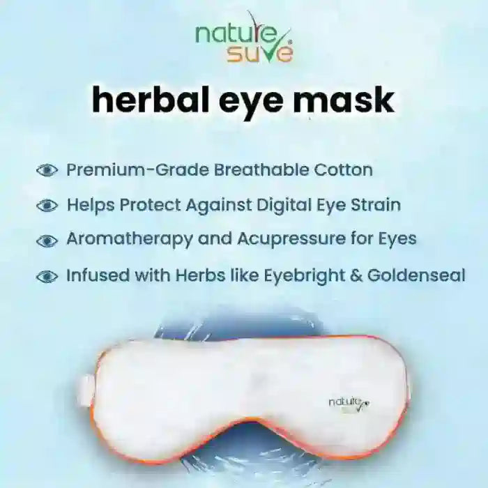 Nature Sure Large Herbal Eye Mask Is Made From Premium Breathable Cotton and Infused With Herbs Like Eyebright and Goldenseal - everteen-neud.com