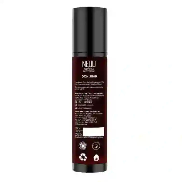 NEUD Don Juan is an ozone-friendly perfumed body spray with no talc, aluminum CFCs and parabens - everteen-neud.com