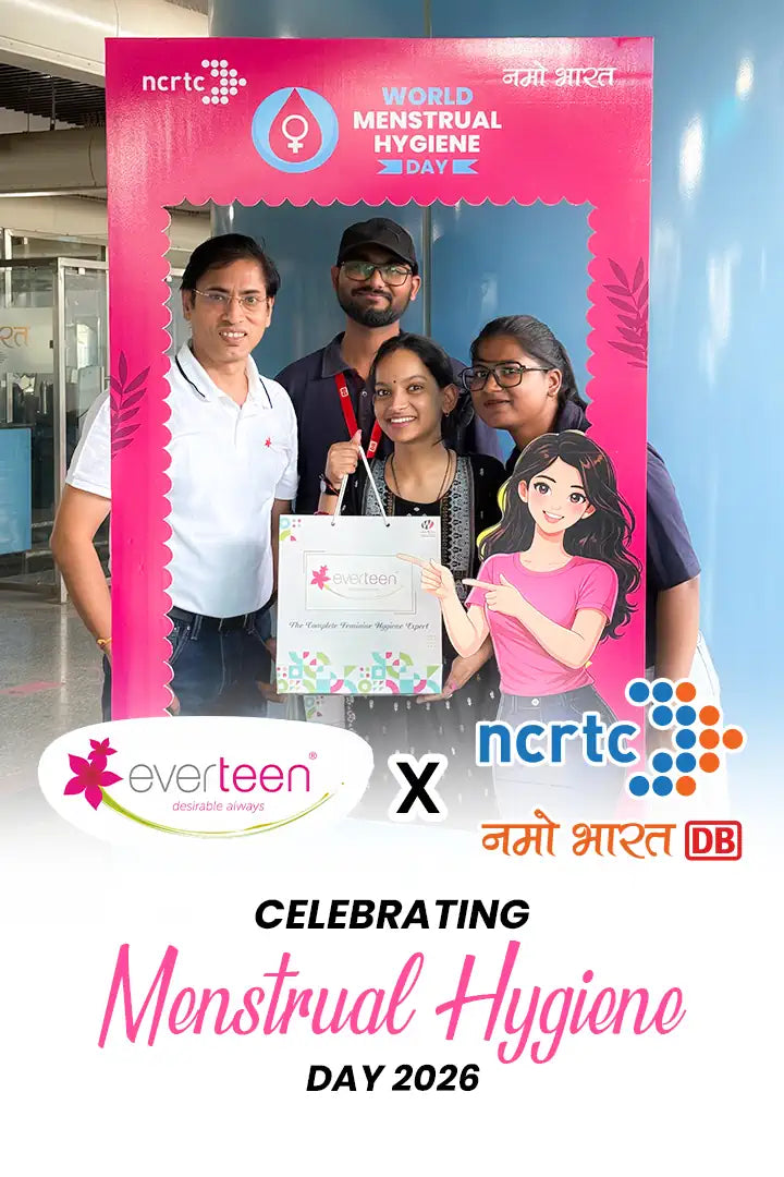Blog: everteen menstrual hygiene awareness drive at Sarai Kale Khan and Meerut RRTS