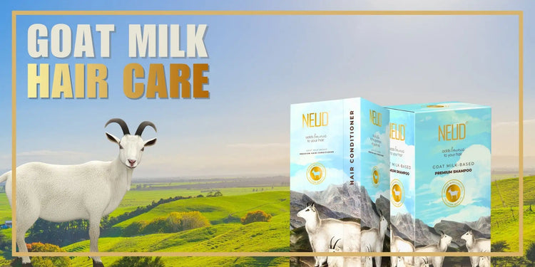 Shop NEUD goat milk hair shampoo and conditioner – nourishing, certified quality. Best deals, reward points. Free shipping above ₹700 in India.