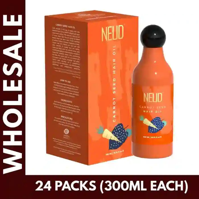Buy 24 Packs NEUD Carrot Seed Hair Oil 300ml Each for Hair Care at Bulk Prices. GST Invoice Available for TCS Input Credit - everteen-neud.com