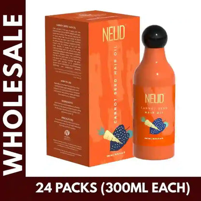 Buy 24 Packs NEUD Carrot Seed Hair Oil 300ml Each for Hair Care at Bulk Prices. GST Invoice Available for TCS Input Credit - everteen-neud.com