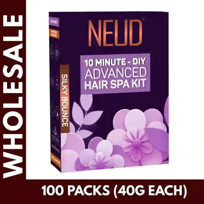 Buy 100 units NEUD hair Spa Kit 40g each at Bulk Prices. GST Invoice Available for TCS Input Credit - everteen-neud.com