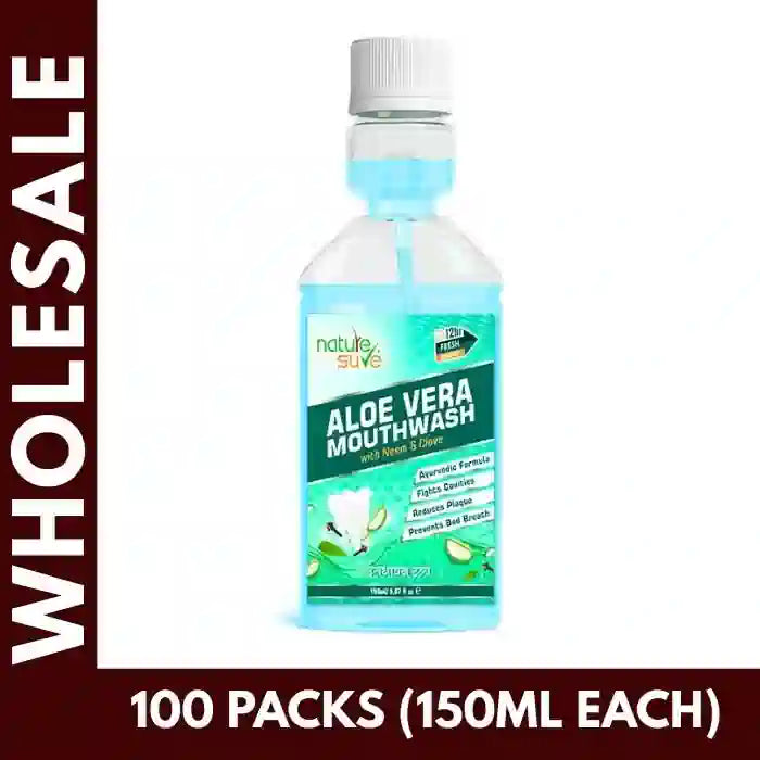 Buy 100 units Nature Sure Aloe Vera Mouthwash 150ml each at Bulk Prices. GST Invoice Available for TCS Input Credit - everteen-neud.com
