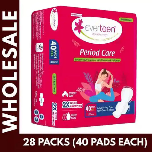 Buy 28 Packs of 40 everteen XXL Sanitary Pads Each For Women at Bulk Prices. Dry/ Soft Options. GST Invoice Available for TCS Input Credit - everteen-neud.com