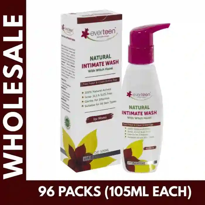 Buy 96 units everteen Witch Hazel Intimate Wash 105ml each at Bulk Prices. GST Invoice Available for TCS Input Credit - everteen-neud.com