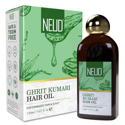 Buy 1 Pack NEUD Premium Ghrit Kumari Aloe Vera Hair Oil 150ml for Men and Women - everteen-neud.com