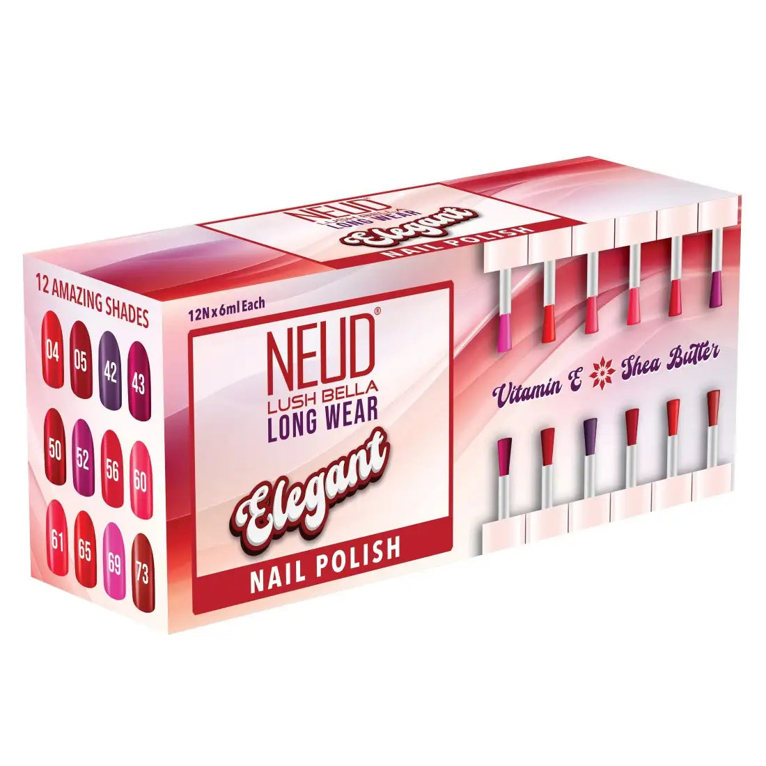 NEUD Lush Bella Nail Polish Kit Enriched With Vitamin E and Shea Butter - 12 Units (6ml Each)