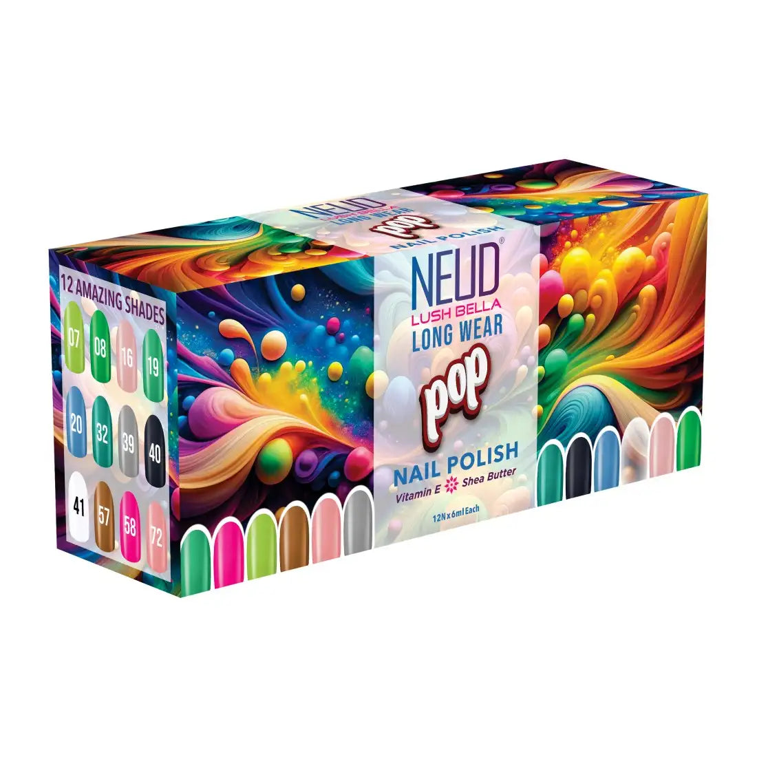 NEUD Lush Bella Nail Polish Kit Enriched With Vitamin E and Shea Butter - 12 Units (6ml Each)