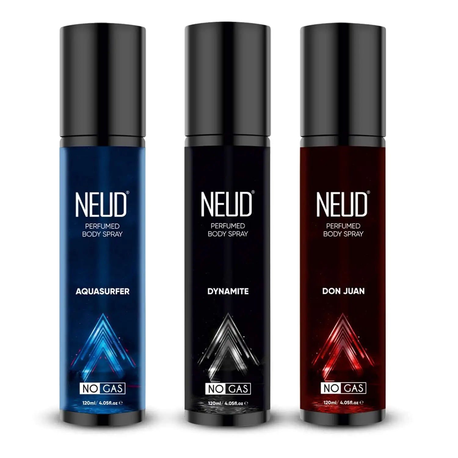 Buy 1 Set of NEUD 3-in-1 Perfumed Body Sprays for Men, Long-Lasting Deodorants, No Gas, No CFC Formula - 3 x 120ml Each - everteen-neud.com