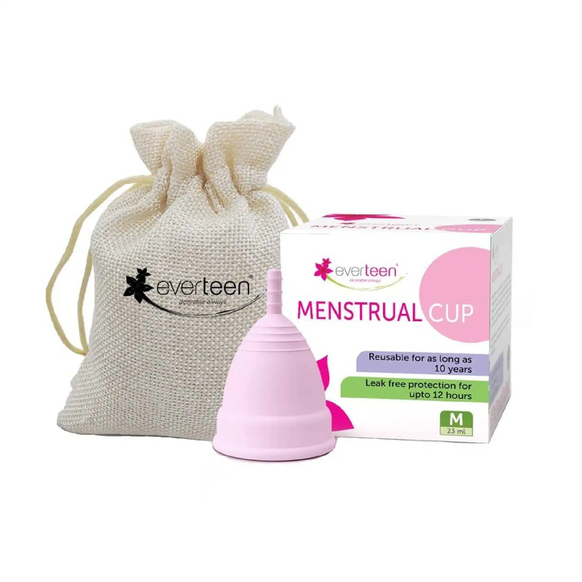 everteen Medium Menstrual Cup for Periods in Women - 1 Pack (23ml Capacity)