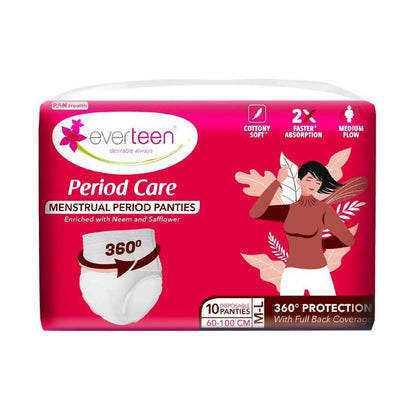 everteen Period Care Disposable Period Panties M-L (60–100cm) – 1 Pack, 10 Panties