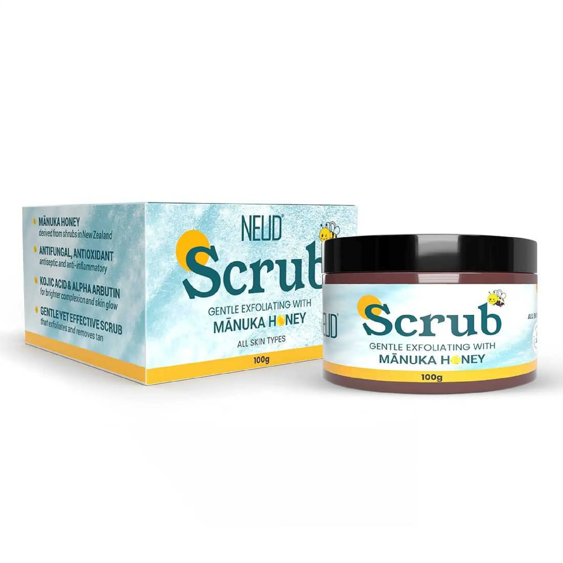 NEUD Manuka Honey Scrub 1x100g – Kojic Acid, Alpha Arbutin and Manuka Honey