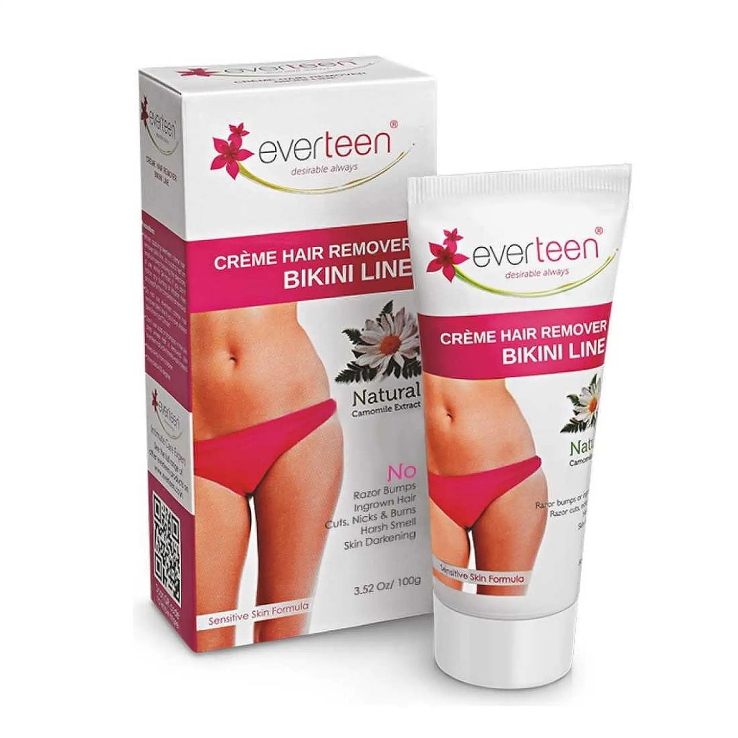 everteen Natural Bikini Line Hair Remover Cream For Women - 1x100g Pack