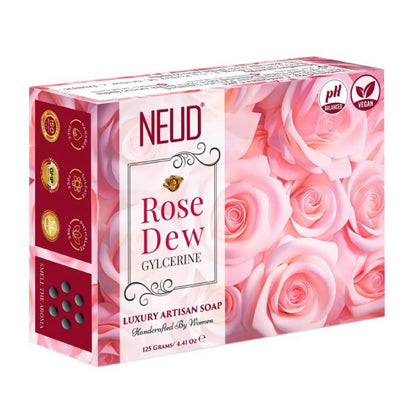 NEUD Rose Dew Glycerine Luxury Handmade Soap 1x125g - Artisan, pH-Balanced, Vegan