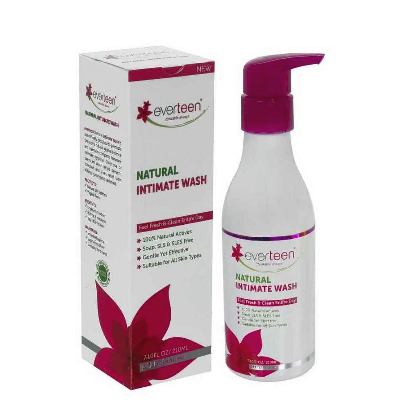 everteen Natural Intimate Wash for Feminine Hygiene in Women - 1x210ml Pack