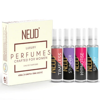 NEUD Luxury Pocket Perfume Gift Set for Women - 1x4x10ml Pack - Long Lasting Eau de Parfum
