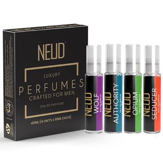NEUD Luxury Pocket Perfumes Gift Set for Men - 1x4x10ml Pack - Long Lasting Eau de Parfum