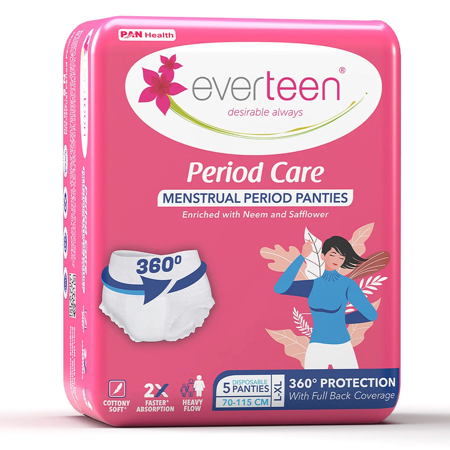 everteen Period Care Disposable Period Panties L-XL – 1 Pack, 5 Panties