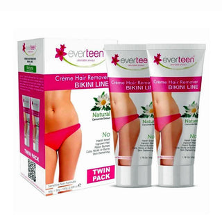 everteen Twin Pack Natural Bikini Line Hair Remover Cream for Women - 1 Set (50g + 50g)