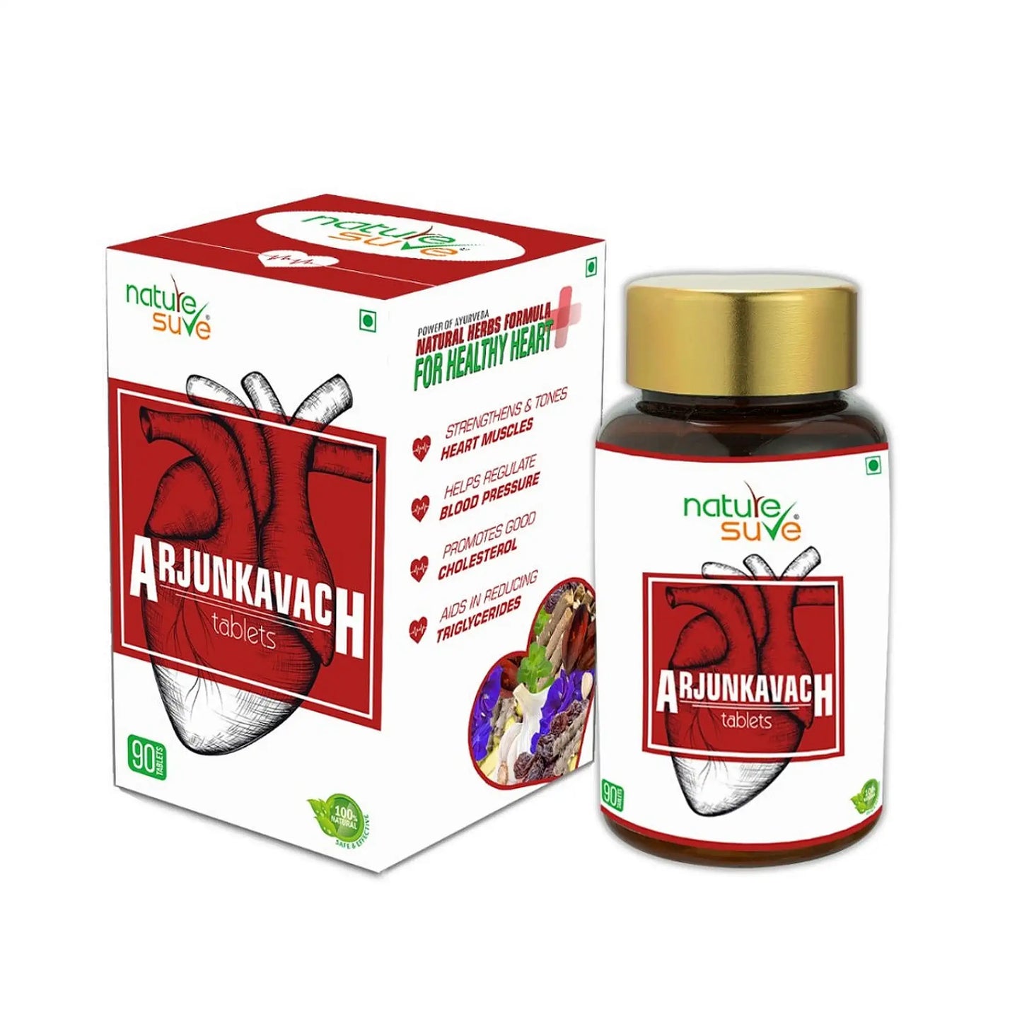 Buy 1 Pack Nature Sure Arjun Kavach Heart Health Tablets 90 Nos directly from company - everteen-neud.com