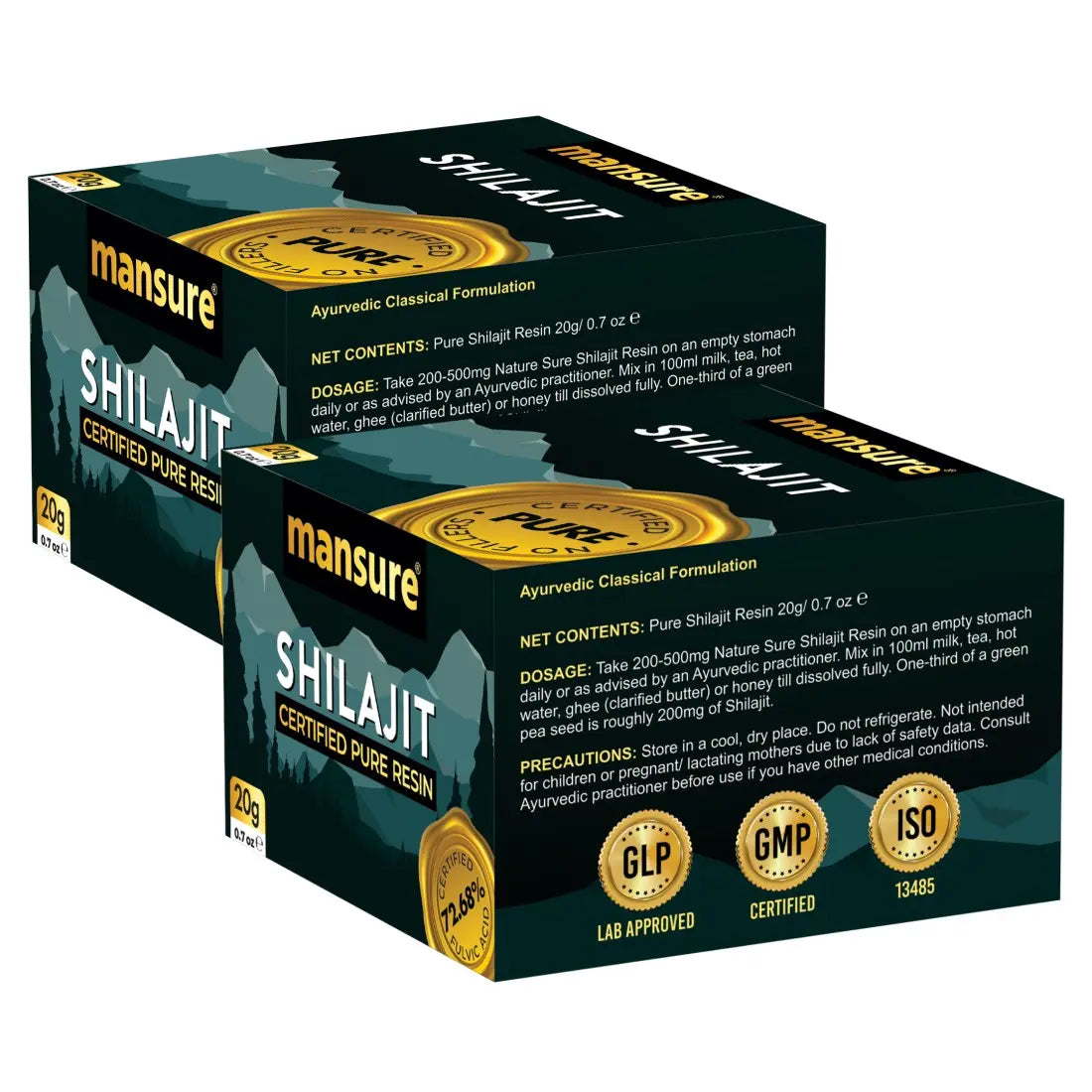 ManSure Shilajit Pure Resin with No Fillers and 72.68% Fulvic Acid for Energy, Immune Support and Detox