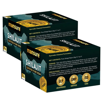 ManSure Shilajit Pure Resin with No Fillers and 72.68% Fulvic Acid for Energy, Immune Support and Detox