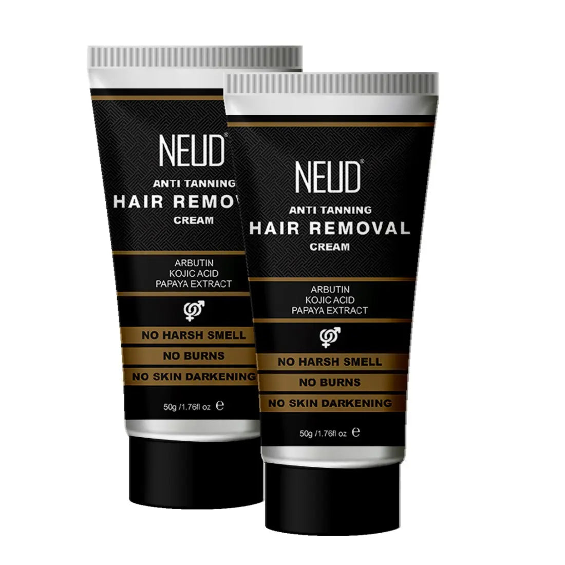 Buy 2 Packs NEUD Anti-Tanning Hair Removal Cream With Kojic Acid, Arbutin and Papaya - everteen-neud-com