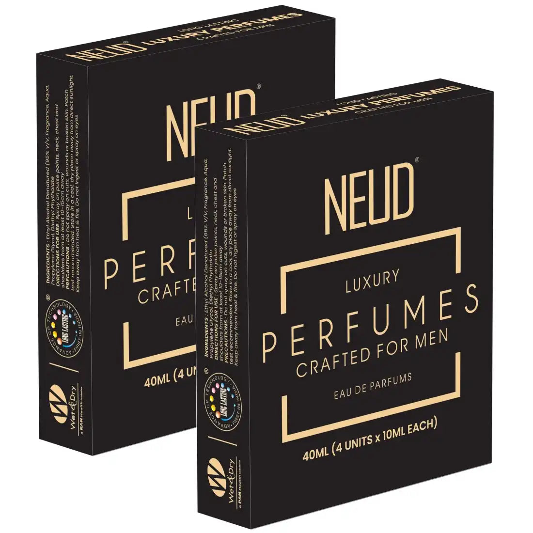 Buy 2 Packs NEUD Luxury Pocket Perfumes 4x10ml Gift Set for Men - Long Lasting Eau de Parfum - everteen-neud.com