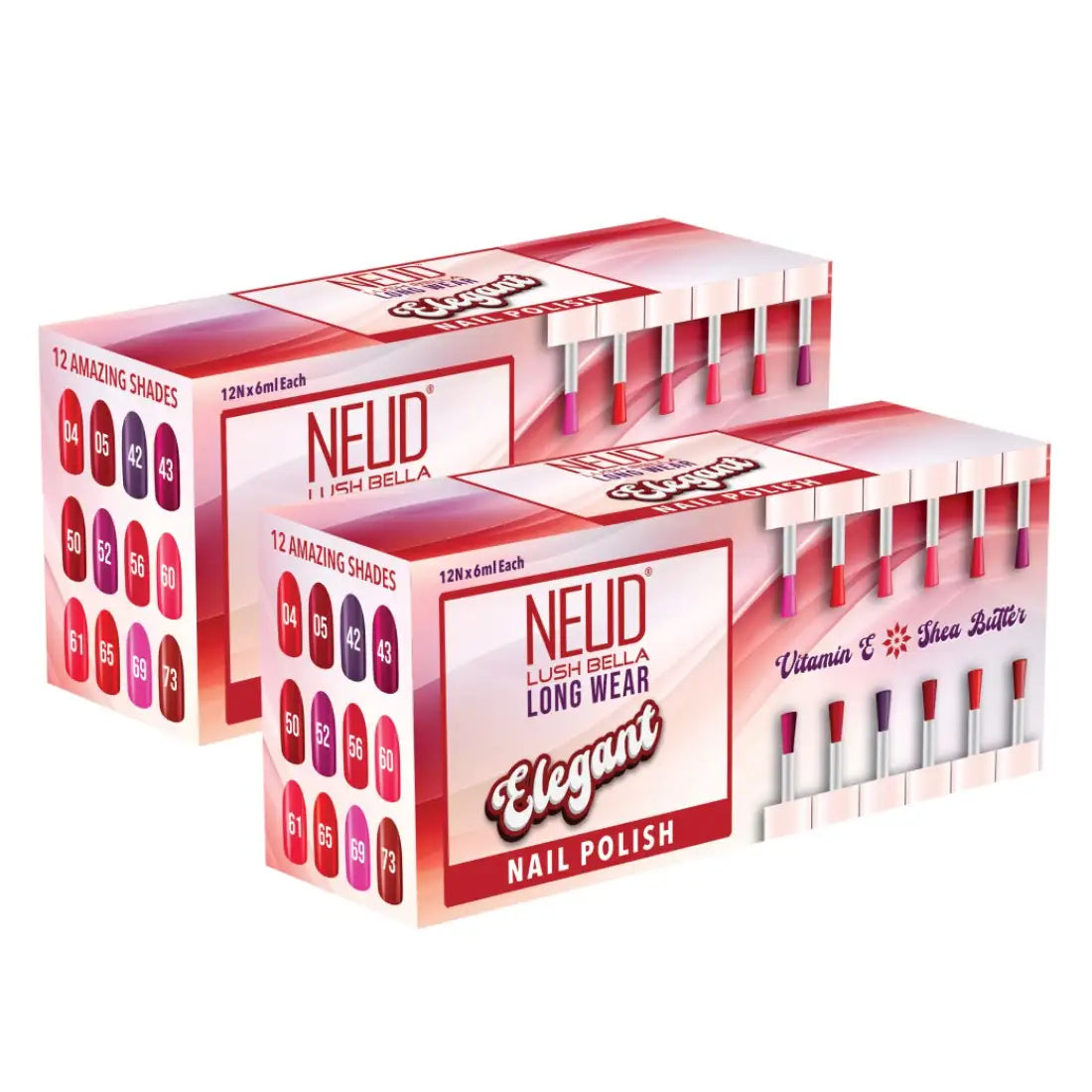 NEUD Lush Bella Nail Polish Kit Enriched With Vitamin E and Shea Butter - 12 Units (6ml Each)