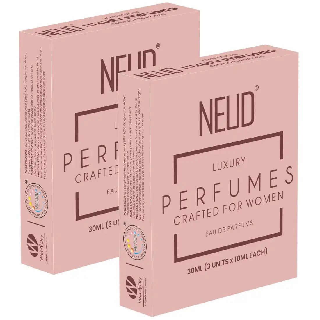 Buy 2 Sets NEUD Luxury Pocket Perfume Gift Set for Women - Long Lasting Eau de Parfum (Fruity, Rose, Musk Fragrance) - 3x10ml - everteen-neud.com