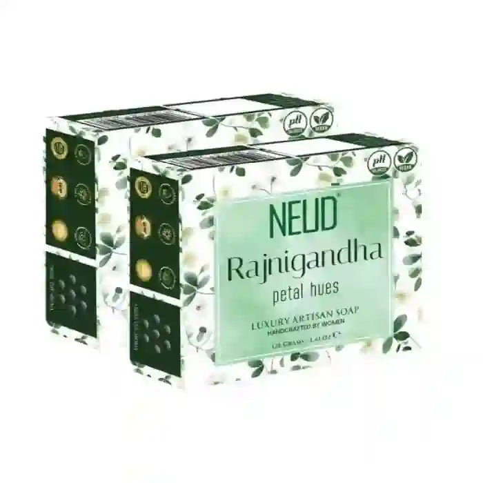 Buy 2 Packs NEUD Rajnigandha Petal Hues Luxury Artisan pH Balanced Vegan Handmade Soap 125g Each With Tuberose - everteen-neud.com