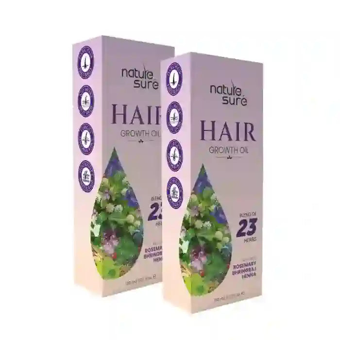 Buy 2 packs Nature Sure Hair Growth Oil 150ml with Rosemary, Henna and Bhringraj directly from company - everteen-neud.com