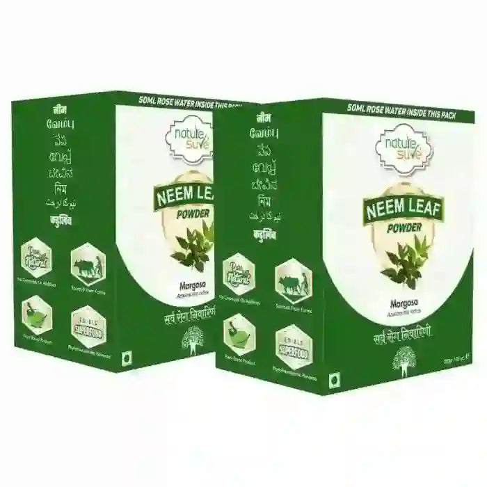 Buy 2 Packs Nature Sure Neem Leaf Powder 200g with Rose Water 50ml directly from company - everteen-neud.com