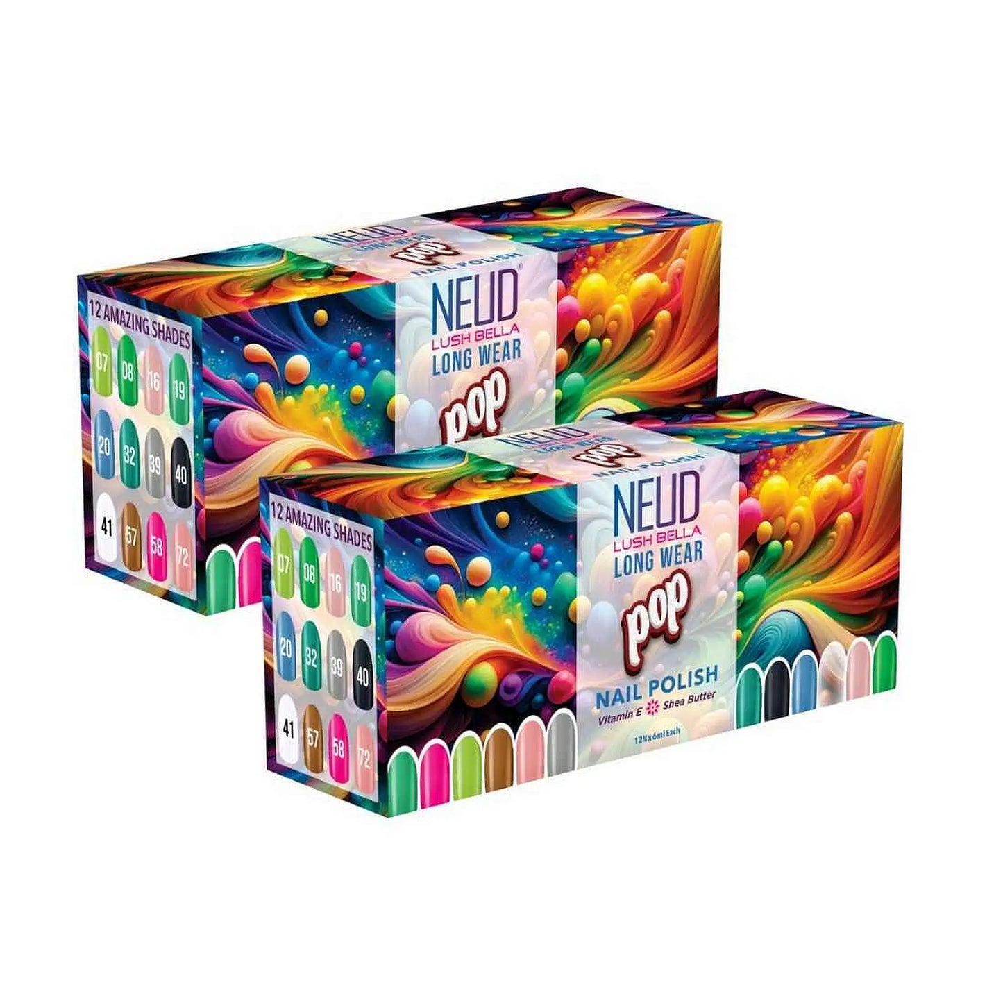 Buy 2 Packs NEUD Lush Bella Pop Nail Polish - 12x6ml - everteen-neud.com