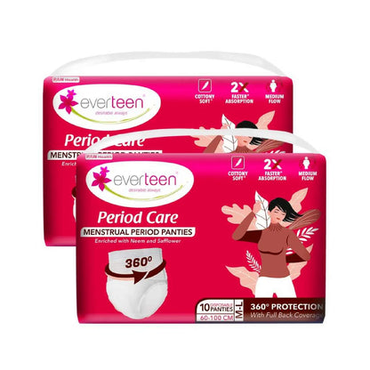 everteen Period Care Disposable Period Panties M-L (60–100cm) – 2 Packs, 10 Panties Each