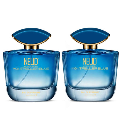 NEUD Montpellier Blue Luxury Perfume for Women Long Lasting EDP - 2 Packs, 100ml Each 